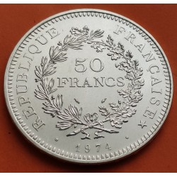 FRANCIA 50 FRANCOS 1974 HERCULES KM.941.1 MONEDA DE PLATA SC- IMPERFECCIONES France 50 Francs silver