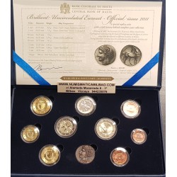 MALTA CARTERA OFICIAL EUROS 2011 SC 1+2+5+10+20+50 Centimos + 1 EURO + 2 EUROS 2011 + 2 EUROS 2011 VOTOS KMS BU SET