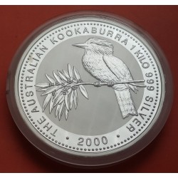 1 KILO DE PLATA PURA x Australia 30 DOLARES 2000 KOOKABURRA Mint capsule 999 PURE SILVER COIN