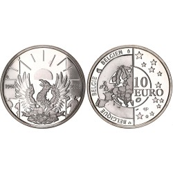 BELGICA 10 EUROS 2005 1945 ARMISTICIO 2ª GUERRA MUNDIAL KM.252 MONEDA DE PLATA PROOF Belgien silver