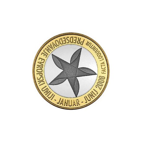 @SACADA DE CARTERA - SU 1º MONEDA DE ESTE VALOR@ ESLOVENIA 3 EUROS 2008 PRESIDENCIA DE LA UNION EUROPEA BIMETALICA SC Slovenia