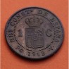 ESPAÑA Rey ALFONSO XIII 1 CENTIMO 1912 * 2 PCV REY y ESCUDO KM.731 MONEDA DE BRONCE EBC Spain R/3