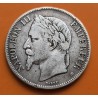 @PÁTINA OSCURA@ FRANCIA 5 FRANCOS 1868 BB Ceca de ESTRASBURGO EMPERADOR NAPOLEON III KM.799.2 MONEDA DE PLATA R/2