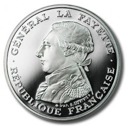 @PROCEDE DE ESTUCHE@ FRANCIA 100 FRANCOS 1987 GENERAL LAFAYETTE KM.962 MONEDA DE PLATA SC France 100 Francs silver R/1