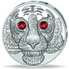 . 3ª MONEDA - CRISTAL DE SWAROVSKI AUSTRIA 20 EUROS 2022 TIGRE PLATA ESTUCHE Serie LOS OJOS DEL MUNDO Asian Tiger