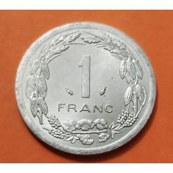 ESTADOS DEL AFRICA CENTRAL 1 FRANCO 1992 ANTILOPES KM.8 MONEDA DE ALUMINIO @LUJO@ Central African States
