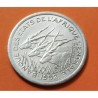 ESTADOS DEL AFRICA CENTRAL 1 FRANCO 1992 ANTILOPES KM.8 MONEDA DE ALUMINIO @LUJO@ Central African States