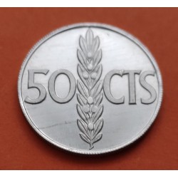 ESPAÑA 50 CENTIMOS 1966 * 19 73 FRANCO ESTADO ESPAÑOL MONEDA DE ALUMINIO @PROOF PRUEBA PROCEDE DE CARTERA FNMT 1973@