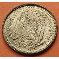 @MAGNÍFICO ERROR de ACUÑACION@ ESPAÑA 1 PESETA 1963 FRANCISCO FRANCO ESTADO ESPAÑOL MONEDA DE LATON LUJO
