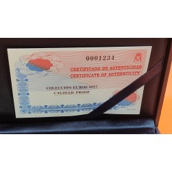 . @MUY RARO@ ESPAÑA ESTUCHE FNMT EURO 2005 PROOF 1+2+5+10+20+50 Cts. 1€ + 2€ + 2 EUROS 2005 DON QUIJOTE 9 monedas