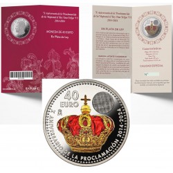 . 1 aaaaacoin @ENVIO HOY@ CARTERA FNMT 40 EUROS 2024 CORONACIÓN DE FELIPE VI MONEDA DE PLATA PROOFLIKE Estuche