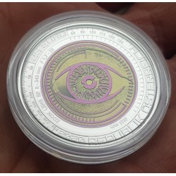 AUSTRIA 25 EUROS 2020 BIG DATA TELEOBJETIVO OJO QUE VIGILA MONEDA DE PLATA NIOBIO Estuche Niob silver