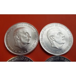 4 monedas x 100 PESETAS 1966 * 66 + 67 + 68 + 70 FRANCO ESTADO ESPAÑOL PLATA KM.797 SC España ESTRELLAS PERFECTAS
