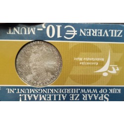 @COINCARD - HOLOGRAMA@ HOLANDA 10 EUROS 2005 JUBILEO REINA BEATRIZ MONEDA DE PLATA SC @PÁTINA@ The Netherlands 0,53 ONZAS