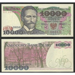 POLONIA 10000 ZLOTY 1988 STANISLAW WYSPIANSKI Pick 151B BILLETE SC Poland 10000 Zlotych UNC BANKNOTE