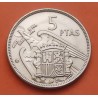 ESPAÑA 5 PESETAS 1957 * 70 ESTADO ESPAÑOL FRANCISCO FRANCO SI PLUS / ULTRA KM.786 MONEDA DE NICKEL SC Spain