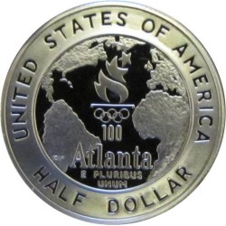 ESTADOS UNIDOS 1/2 DOLAR 1995 S Olimpiada de ATLANTA 1996 BEISBOL KM.262 MONEDA DE NICKEL @SC@ USA Half Dollar UNC BASEBALL