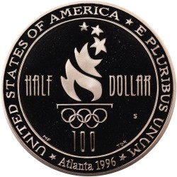 ESTADOS UNIDOS 1/2 DOLAR 1996 S Olimpiada de ATLANTA 1996 FUTBOL KM.271 MONEDA DE NICKEL @SC@ USA Half Dollar SOCCER UNC