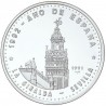 @Tirada 550@ CUBA 50 PESOS 1991 LA GIRALDA en SEVILLA AÑO DE ESPAÑA KM.357 MONEDA DE PLATA PROOF 5 Onzas