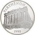 FRANCIA 100 FRANCOS 1995 PARTHENON en ATENAS KM.1114 MONEDA DE PLATA PROOF CÁPSULA France 15 Ecus