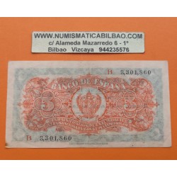 @PRECIOSO y RARO@ ESPAÑA 5 PESETAS 1937 BURGOS Tipo PORTABELLA DAMA Serie B 3301860 Pick 106A BILLETE EBC- PVP NUEVO 575€