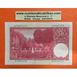ESPAÑA 50 PESETAS 1951 SANTIAGO RUSIÑOL Serie A 7985172 Pick 141 BILLETE CASI EN EXCELENTE CONSERVACION Spain banknote