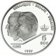 BELGICA 5 ECU 1997 REY ALBERTO y BALDUINO TRATADO DE ROMA KM.205 MONEDA PLATA PROOF + IMPERFECCIONES Belgium silver