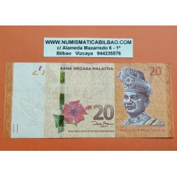 @PVP NUEVO 27€@ MALASIA 20 RINGGIT 2012 TORTUGAS y REY RAHMAN Pick 54 BILLETE MBC MALAYSIA Negara Bank BANKNOTE