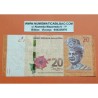 @PVP NUEVO 27€@ MALASIA 20 RINGGIT 2012 TORTUGAS y REY RAHMAN Pick 54 BILLETE MBC MALAYSIA Negara Bank BANKNOTE