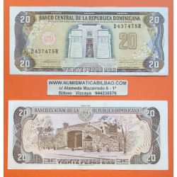 3 billetes x REPUBLICA DOMINICANA 1+5+20 PESOS DE ORO 1988/1990 PUERTA DEL CONDE Pick XXXXXXXXX MBC+ Dominican Republic