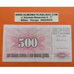 @PVP NUEVO 180€ - RARO@ BOSNIA 500 DINARA 1994 SERIE GRANDE y Tamaño Pequeño Pick 45B BILLETE MBC+ Herzegovina BANKNOTE