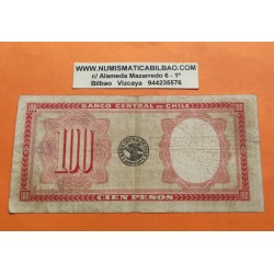 . @PVP NUEVO 1.800€@ Banco Central de CHILE 100 PESOS 1933 ARTURO PRAT - SANTIAGO Pick 95 BILLETE CIRCULADO 10 CONDORES 1933
