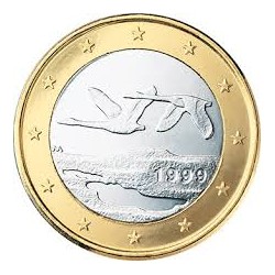 FINLANDIA 1 EURO 1999 PAJAROS EN VUELO MONEDA BIMETALICA SC Finnland 1 Euro coin