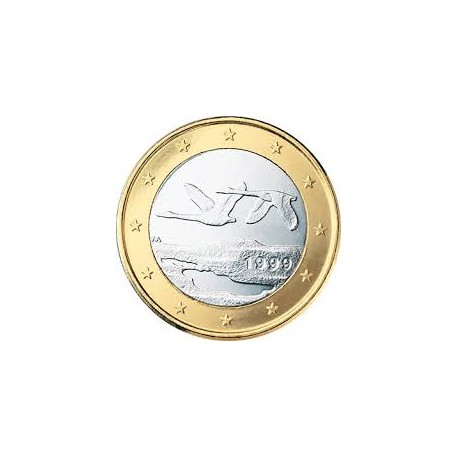 FINLANDIA 1 EURO 1999 PAJAROS EN VUELO MONEDA BIMETALICA SC Finnland 1 Euro coin