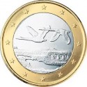 FINLANDIA 1 EURO 1999 PAJAROS EN VUELO MONEDA BIMETALICA SC Finnland 1 Euro coin