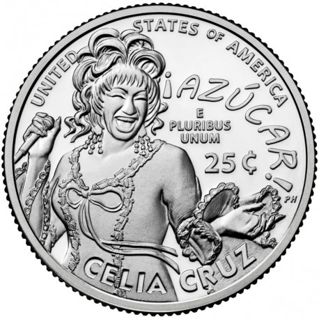 . 1 aaaacoin @ENVIO HOY@ ESTADOS UNIDOS 25 CENTAVOS 2024 D CELIA CRUZ American Women Quarter 14ª / 20º MONEDA DE NICKEL