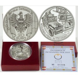 AUSTRIA 20 EUROS 2003 PLAN MARSHALL JEEP WWII KM.3107 MONEDA DE PLATA PROOF Österreich Nachkriegszeit