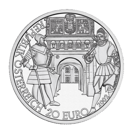 @NO ESTUCHE@ AUSTRIA 20 EUROS 2002 REY FERDINAND I KM.3097 MONEDA DE PLATA PROOF CÁPSULA Österreich