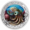 . 1 aacoin AUSTRIA 3 EUROS 2024 PULPO ENANO Vida Marina @COLORES@ 8ª MONEDA DE NICKEL Hawaiian Squid