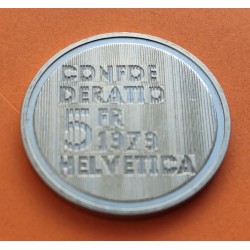 SUIZA 5 FRANCOS 1979 ALBERT EINSTEIN VERSION HOLOGRAMA KM.57 MONEDA DE NICKEL SC- Switzerland 5 Francs