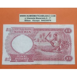 NIGERIA 1 LIBRA 1967 NATIVO CON MACHETE Pick 8 BILLETE CIRCULADO Africa BANKNOTE Federal Republic Of Niger