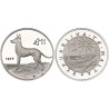 MALTA 1 LIBRA 1977 PERRO DE CAZA y ESCUDO KM.45 MONEDA DE PLATA SC @RAYITAS@ 1 Pound LM silver coin