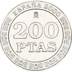ESPAÑA 200 PESETAS 2000 REY JUAN CARLOS I KM.992 MONEDA DE NICKEL SIN CIRCULAR