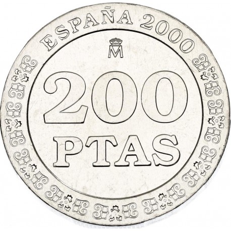 ESPAÑA 200 PESETAS 2000 REY JUAN CARLOS I KM.992 MONEDA DE NICKEL SIN CIRCULAR