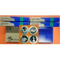 4 monedas x ESPAÑA 2000 PESETAS 1992 OLIMPIADA DE BARCELONA 4ª SERIE SOGATIRA ATLETISMO CUADRIGA PARALIMPICOS PLATA FDC ESTUCHE