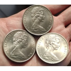 GIBRALTAR 1 CORONA 1968 CASTILLO y LLAVE SIMBOLO DEL PEÑON KM.4 MONEDA DE NICKEL SC Imperfecciones 1 Crown