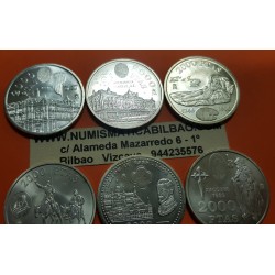 . 8 MONEDAS / 4,28 ONZAS PLATA PURA España 2000 PESETAS 1994+1995+1996+1997+1998+1999+2000+2001 @HAY AÑOS SUELTOS@