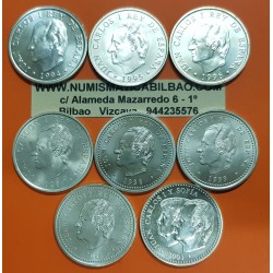 . 8 MONEDAS / 4,28 ONZAS PLATA PURA España 2000 PESETAS 1994+1995+1996+1997+1998+1999+2000+2001 @HAY AÑOS SUELTOS@