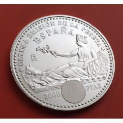 . 8 MONEDAS / 4,28 ONZAS PLATA PURA España 2000 PESETAS 1994+1995+1996+1997+1998+1999+2000+2001 @HAY AÑOS SUELTOS@