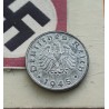 @MUY RARA@ ALEMANIA 1 REICHSPFENNIG 1945 F AGUILA SIN ESVASTICA NAZI III REICH KM.A103 MONEDA DE ZINC Ocupación Aliada